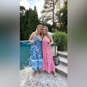 Zara Floral Red Maxi Sundress with Spaghetti Straps